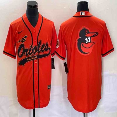 Men's Baltimore Orioles Orange Team Big Logo Cool Base Stitched Jersey