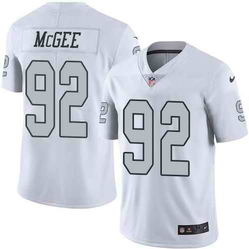 Nike Raiders #92 Stacy McGee White Men's Stitched NFL Limited Rush Jersey