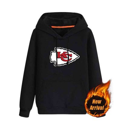 Men's Kansas City Chiefs Black 70'cotton 30'polyester Cashmere Thickening version NFL Hoodie