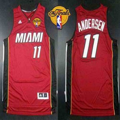 Revolution 30 Heat #11 Chris Andersen Red Finals Patch Stitched NBA Jersey