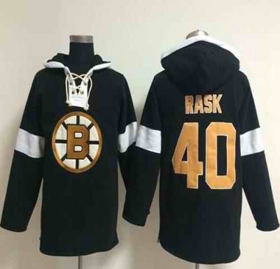 Bruins #40 Tuukka Rask Black NHL Pullover Hoodie