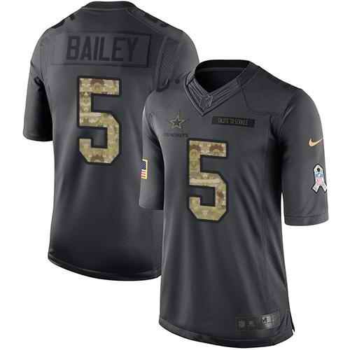 Nike Cowboys #5 Dan Bailey Black Men's Stitched NFL Limited 2016 Salute To Service Jersey