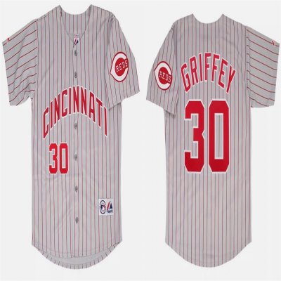 Toddlers Cincinnati Reds #30 Ken Griffey Jr. Grey Road Stitched Baseball Jersey