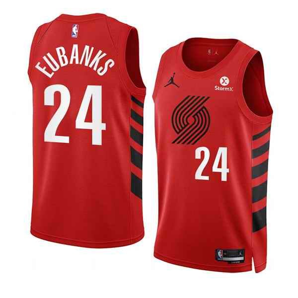 Men's Portland Trail Blazers #24 Drew Eubanks 2022/23 Red Statement Edition Swingman Stitched Basketball Jersey