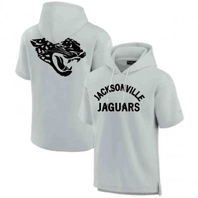 Men's Jacksonville Jaguars Gray Super Soft Fleece Short Sleeve Hoodie