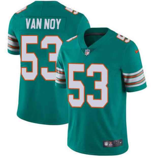 Men's Miami Dolphins #53 Kyle Van Noy Aqua Color Rush Limited Stitched NFL Jersey