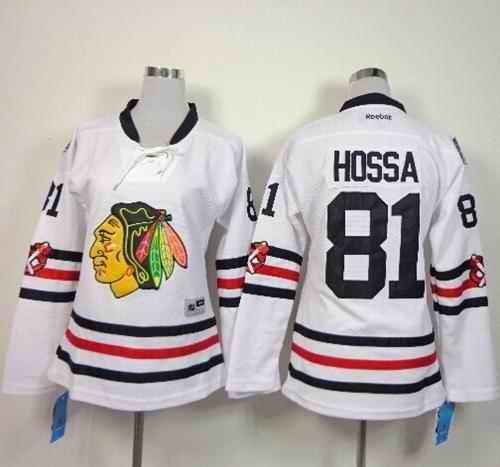 Blackhawks #81 Marian Hossa White 2015 Winter Classic Women's Stitched NHL Jersey