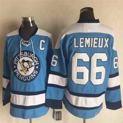 Penguins #66 Mario Lemieux Blue Alternate CCM Throwback Stitched NHL Jersey