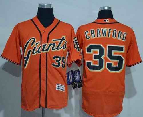 Giants #35 Brandon Crawford Orange Flexbase Authentic Collection Stitched MLB jerseys