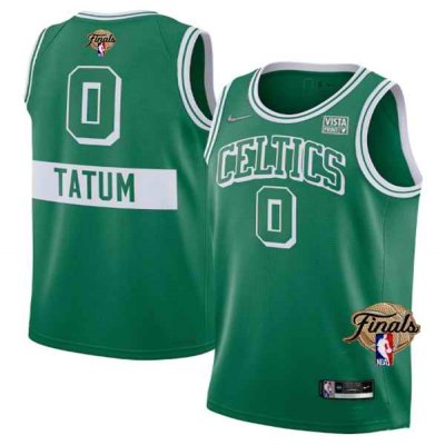 Men's Boston Celtics #0 Jayson Tatum 2022 Green NBA Finals Stitched Jersey