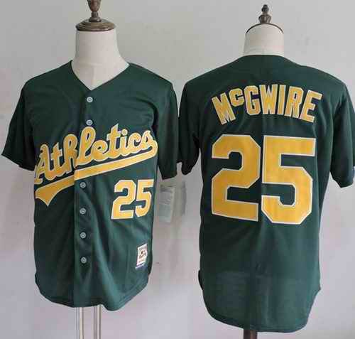 Mitchell And Ness Athletics #25 Mark McGwire Green Throwback Stitched MLB Jersey