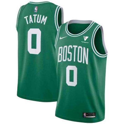 Men's Boston Celtics #0 Jayson Tatum 2020/21 Green Icon Edition Swingman Vistaprint Patch Stitched Jersey