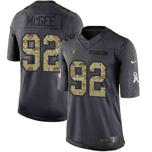 Nike Raiders #92 Stacy McGee Black Men's Stitched NFL Limited 2016 Salute To Service Jersey