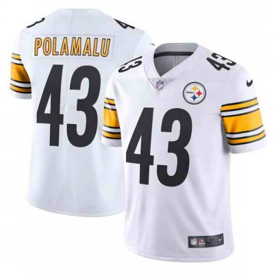 Men's Pittsburgh Steelers #43 Troy Polamalu White Vapor Untouchable Limited Stitched Jersey