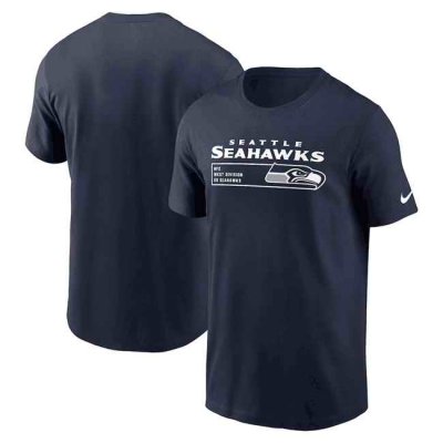 Men's Seattle Seahawks Navy Division Essential T-Shirt