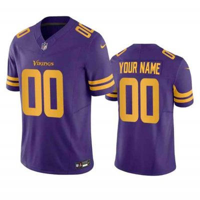 Men's Minnesota Vikings Active Player Custom Purple 2023 F.U.S.E. Color Rush Stitched Jersey