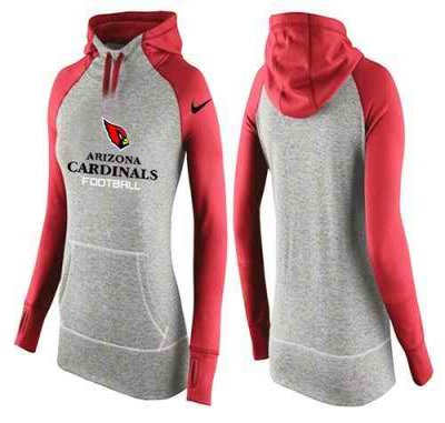 Women's Nike Arizona Cardinals Performance Hoodie Grey & Red_2