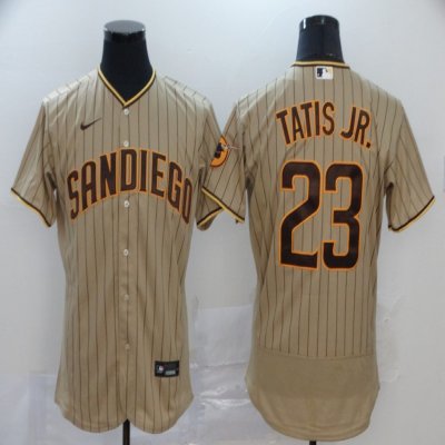 Men's San Diego Padres #23 Fernando Tatis Jr. 2020 Tan Brown Flex Base Stitched MLB Jersey