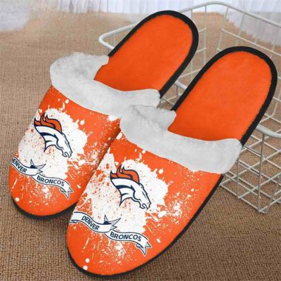 Men's Denver Broncos Team Logo Staycation Slippers/Shoes(Pls check description for details) 002