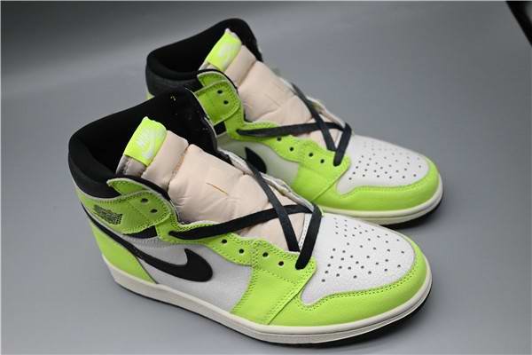 Women's Running Weapon Air Jordan 1 White/Green Shoes 0147