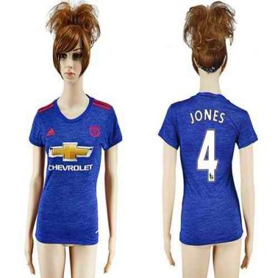 Women's Manchester United #4 Jones Away Soccer Club Jersey