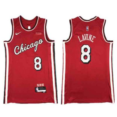 Men's Chicago Bulls #8 Zach lavine 75th Anniversary Red Edition Swingman Stitched Basketball Jersey