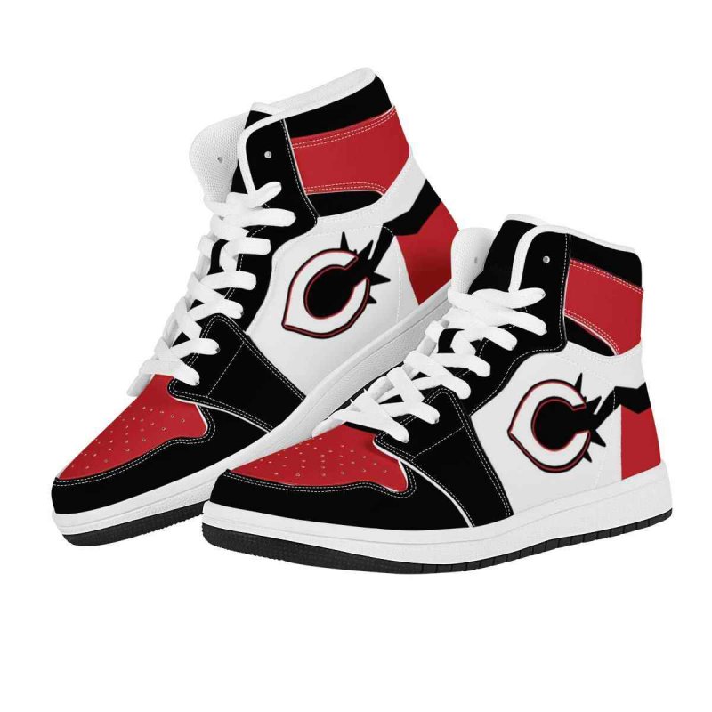 Women's Cincinnati Reds High Top Leather AJ1 Sneakers 001