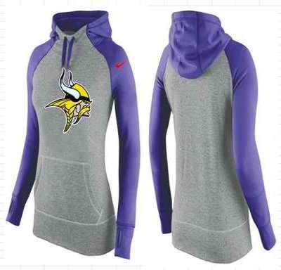 Women's Nike Minnesota Vikings Performance Hoodie Grey & Purple_2