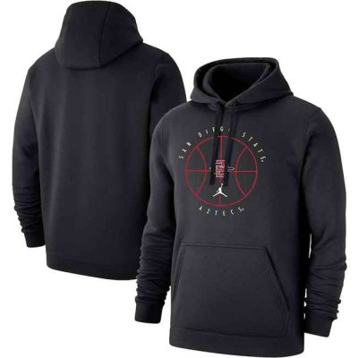 Men's San Diego State Aztecs Black Basketball Icon Club Fleece Pullover Hoodie