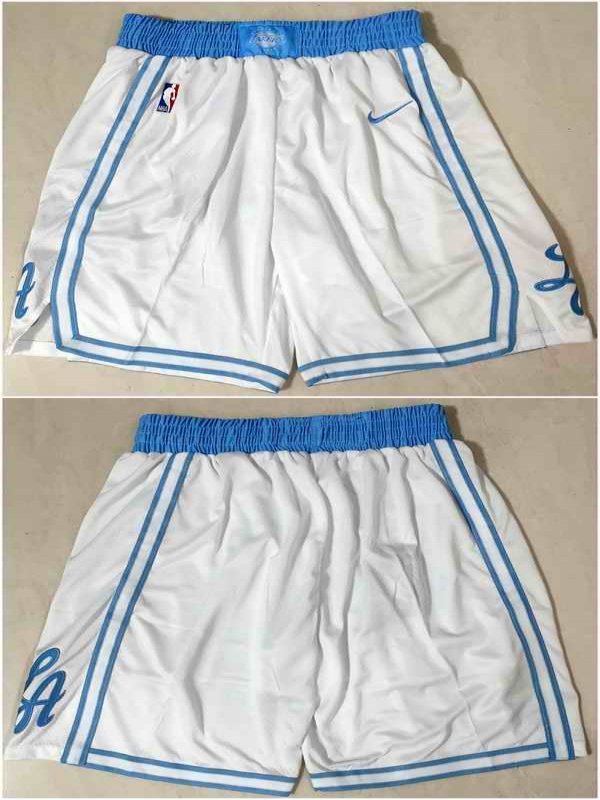 Men's Los Angeles Lakers White Shorts (Run Small)