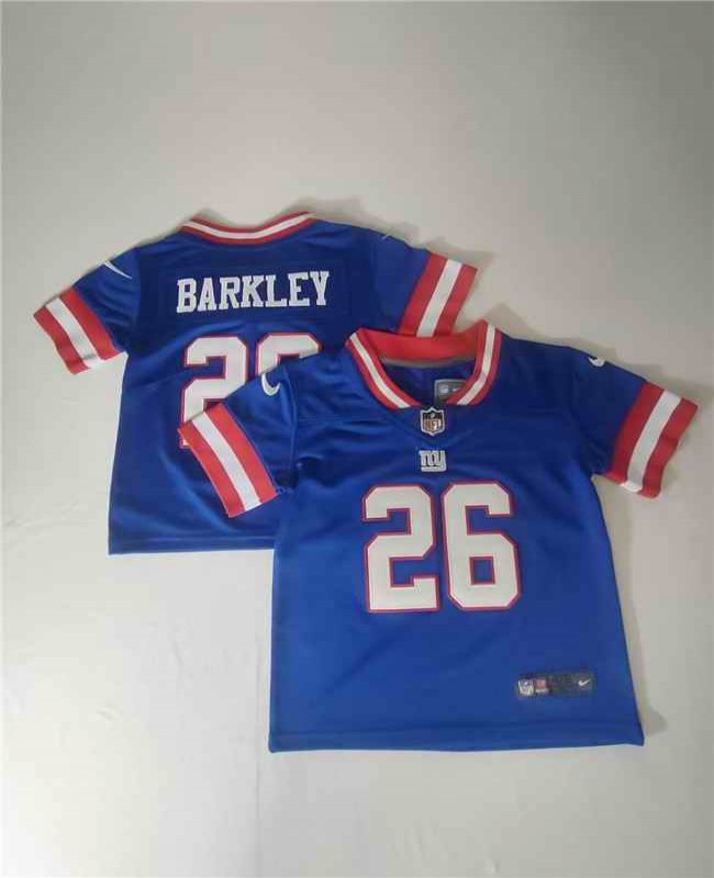 Toddlers New York Giants #26 Saquon Barkley Royal Vapor Throwback Limited Stitched Football Jersey