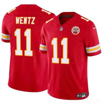 Men's Kansas City Chiefs #11 Carson Wentz Red 2023 F.U.S.E Vapor Untouchable Limited Stitched Football Jersey