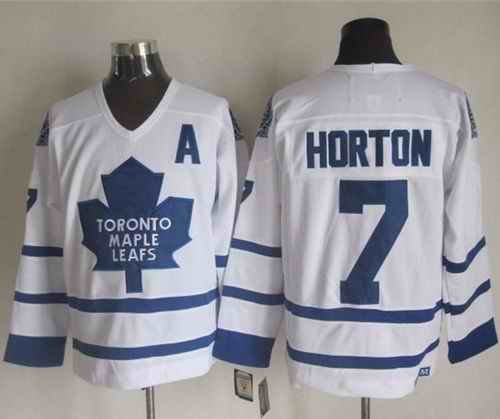 Maple Leafs #7 Tim Horton White CCM Throwback Stitched NHL Jersey