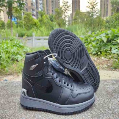 Women's Running Weapon Air Jordan 1 High Top Black Shoes 0332