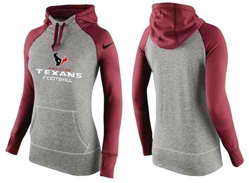 Women's Nike Houston Texans Performance Hoodie Grey & Red_2