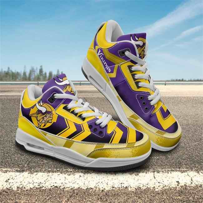 Men's Minnesota Vikings Air Jordan 3 Sneakers/Shoes 001