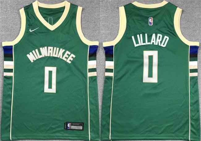 Youth Milwaukee Bucks #0 Damian Lillard Green Stitched Basketball Jersey