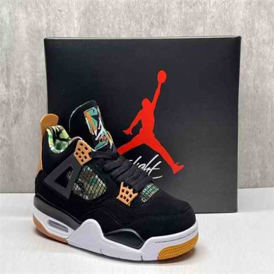 Men's Hot Sale Running weapon Air Jordan 4 Black Shoes 0212