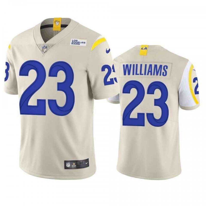 Men's Los Angeles Rams #23 Kyren Williams Bone Vapor Limited Stitched Football Jersey