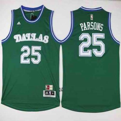 Mavericks #25 Chandler Parsons Green Hardwood Classics Performance Stitched NBA Jersey