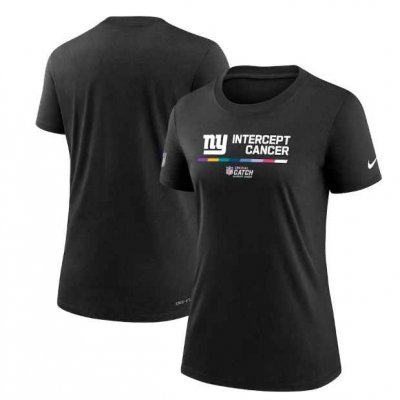 Women's New York Giants 2022 Black Crucial Catch Performance T-Shirt(Run Small)