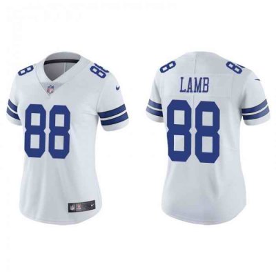 Women's Dallas Cowboys #88 CeeDee Lamb White Vapor Untouchable Limited Stitched Jersey(Run Small'