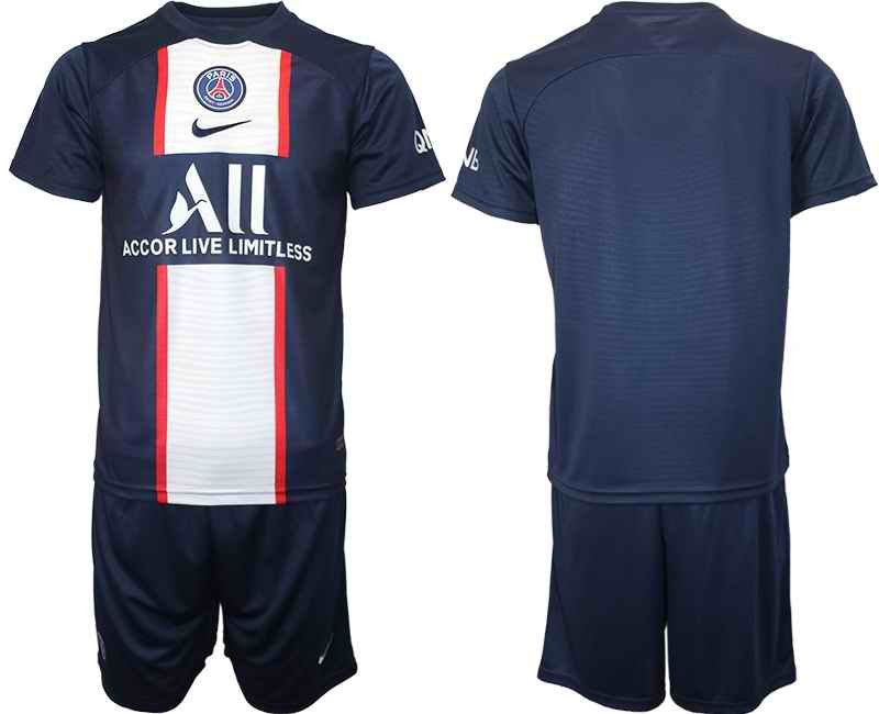 Men's Paris Saint-Germain Blank 2023 Navy Home Soccer Jersey Suit