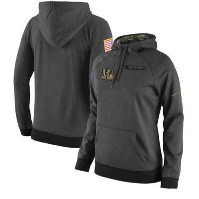 Women's Cincinnati Bengals Nike Anthracite Salute to Service Player Performance Hoodie