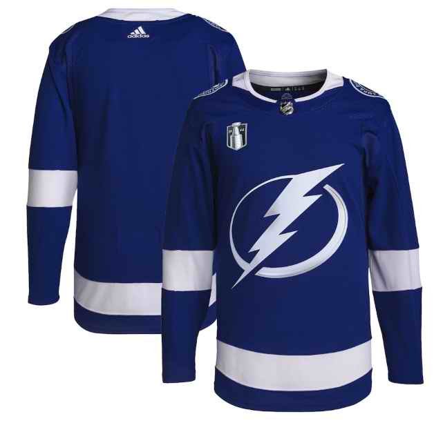 Men's Tampa Bay Lightning Blank 2022 Blue Stanley Cup Final Patch Stitched Jersey