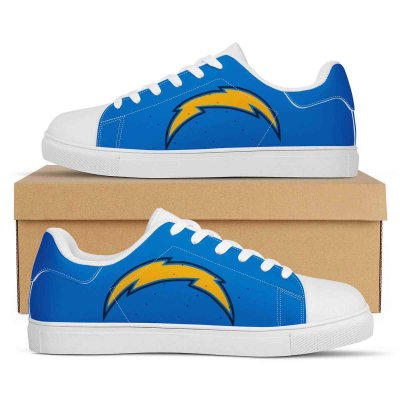 Women's Los Angeles Chargers Low Top Leather Sneakers 003