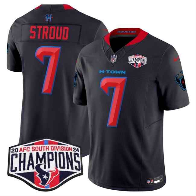 Men's Houston Texans #7 C.J. Stroud Navy 2nd Alternate F.U.S.E. 2024 AFC South Division Champions Vapor Limited Stitched Football Jersey