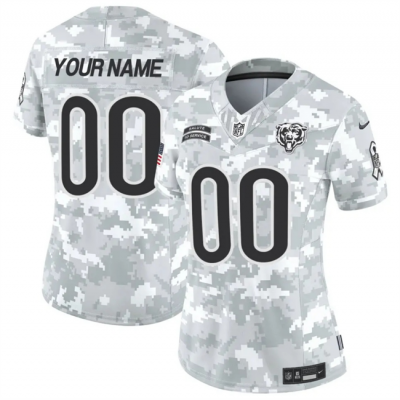 Women's Chicago Bears Active Player Custom 2024 F.U.S.E Arctic Camo Salute to Service Limited Stitched Football Jersey(Run Small)