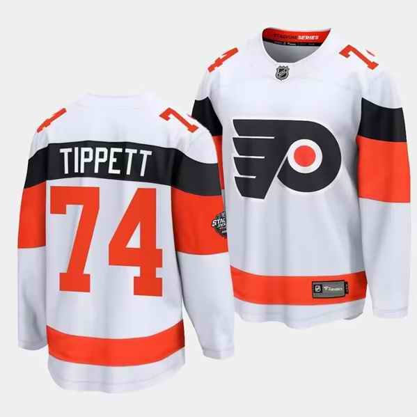 Men's Philadelphia Flyers #74 Owen Tippett White 2024 Stadium Series Stitched Jersey