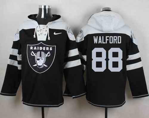 Nike Raiders #88 Clive Walford Black Player Pullover NFL Hoodie